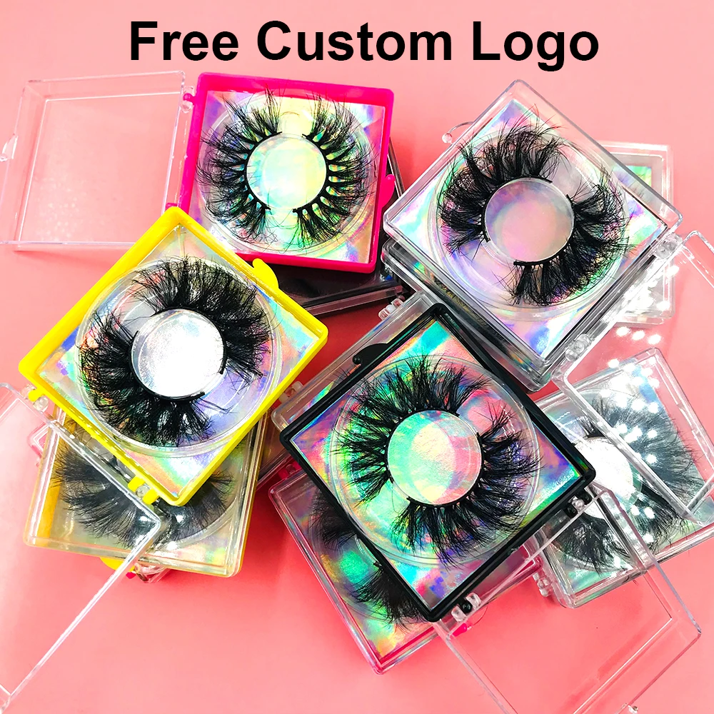 

Free Custom Logo Messy Handmade 22-25MM Mink Lashes Extension Supplies Whloesale Fluffy Fake Eyelashes Free Shipping Make Up