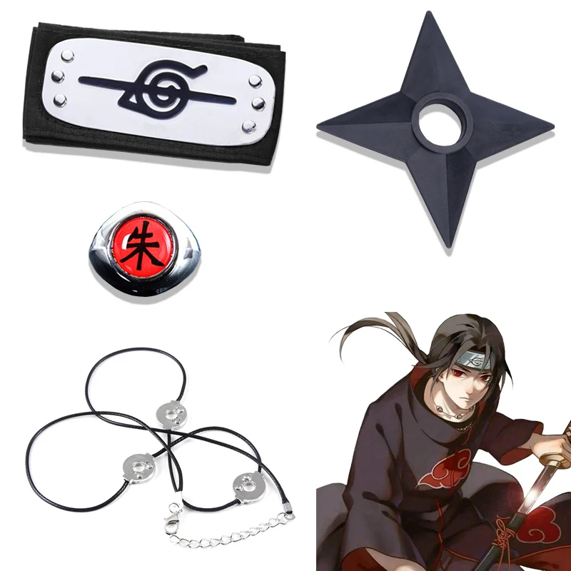 

Повязка на голову Uchiha ожерельльлье из Итачи кольца кунай Аниме Наруто Косплей японские аксессуары оптом