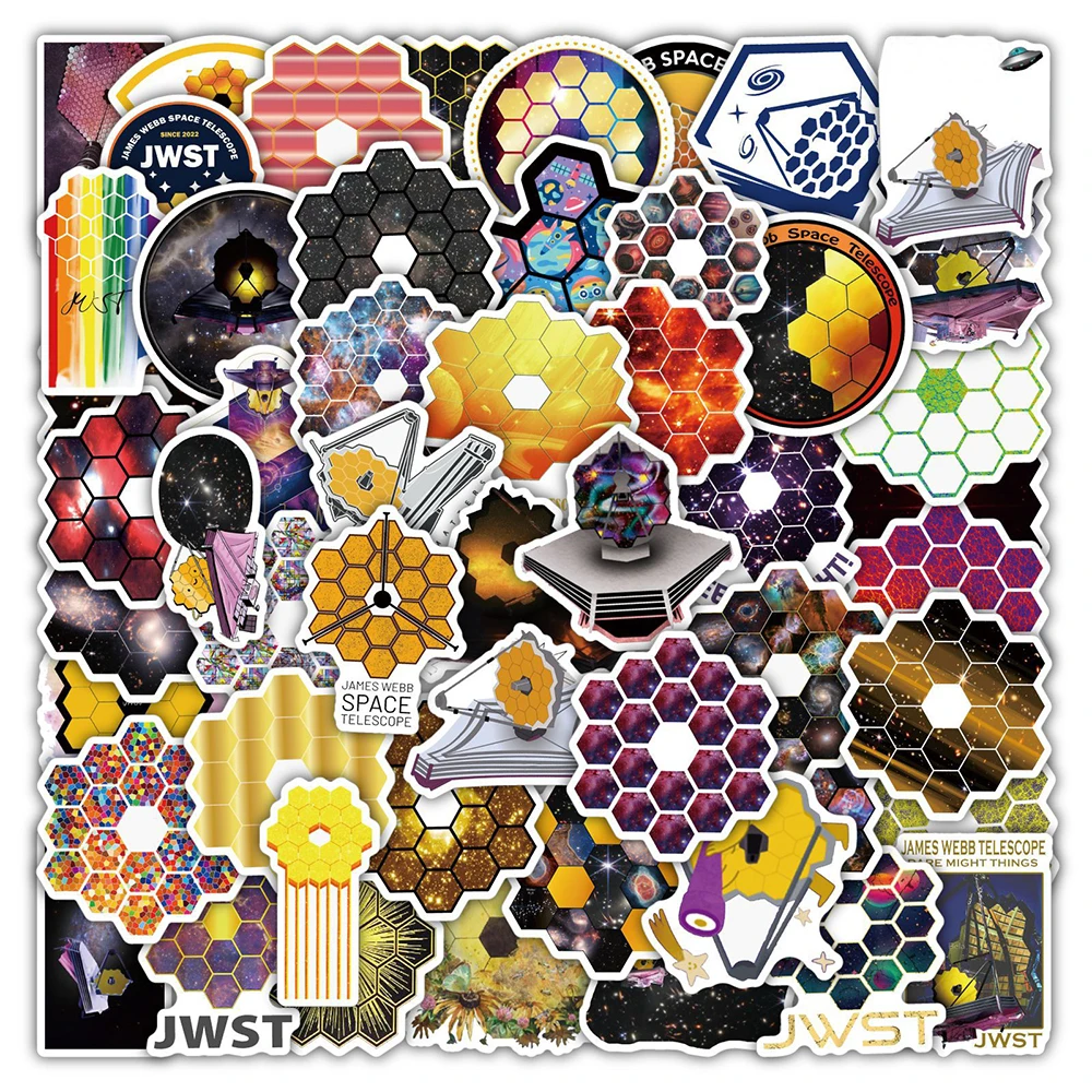 

10/30/50pcs Cartoon Space Telescope Stickers Phone Laptop Guitar Skateboard Car Bike Motorcycle Waterproof Sticker Decal Kid Toy