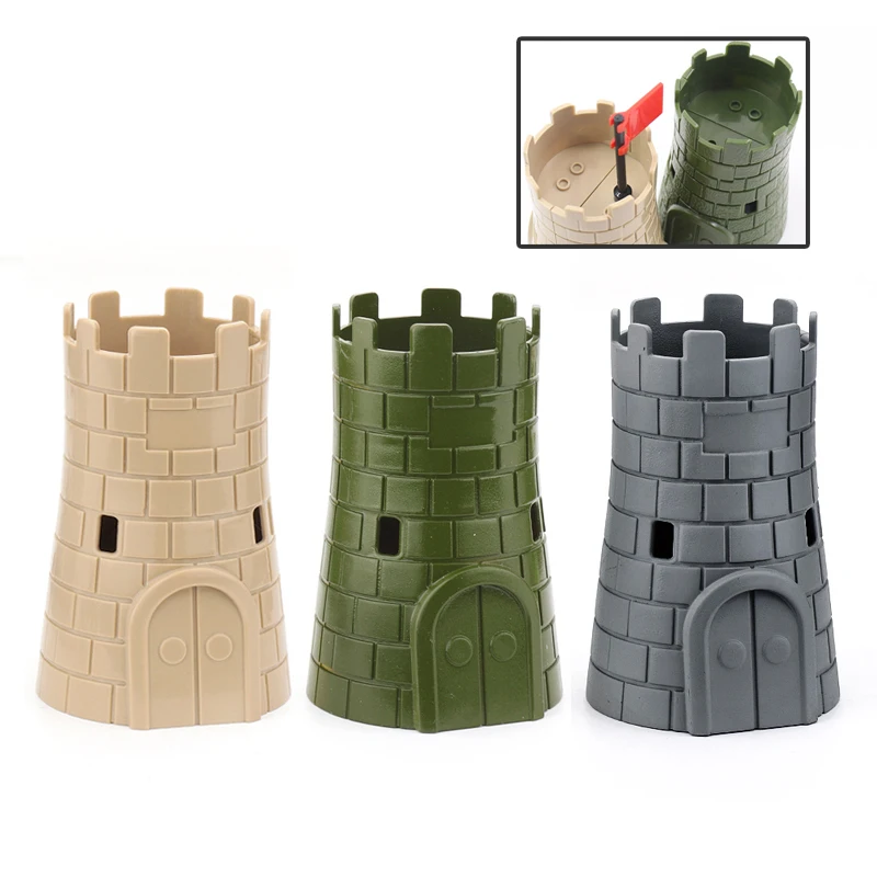 

Medieval Castle Army Tower Military Building Defense Towers Fort Scene Accessories Soldier Parts MOC Bricks Toys Boys Kids Gift