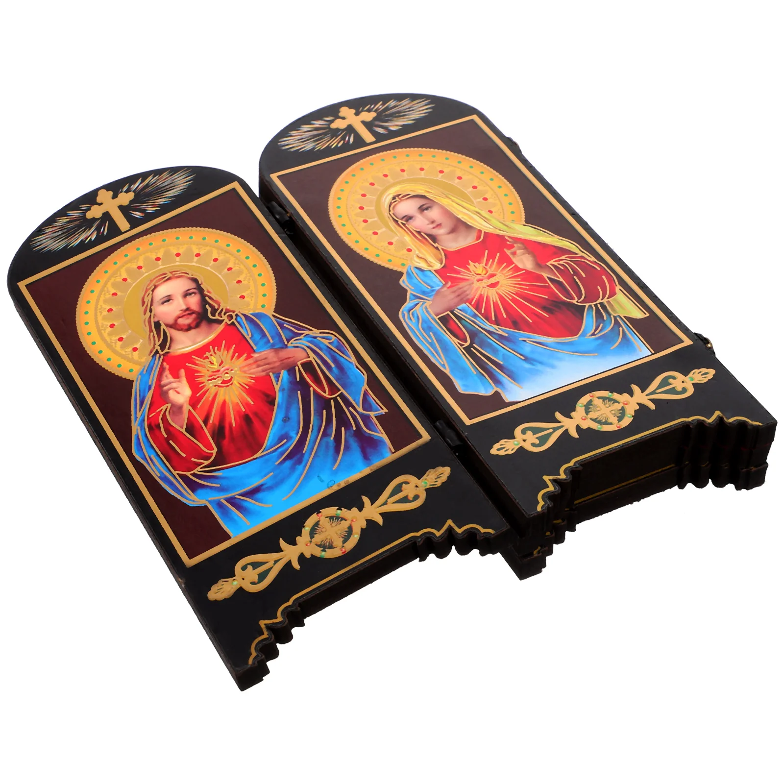 Статуя Святой семьи эмблемы деревянные религиозные таблички орнамент