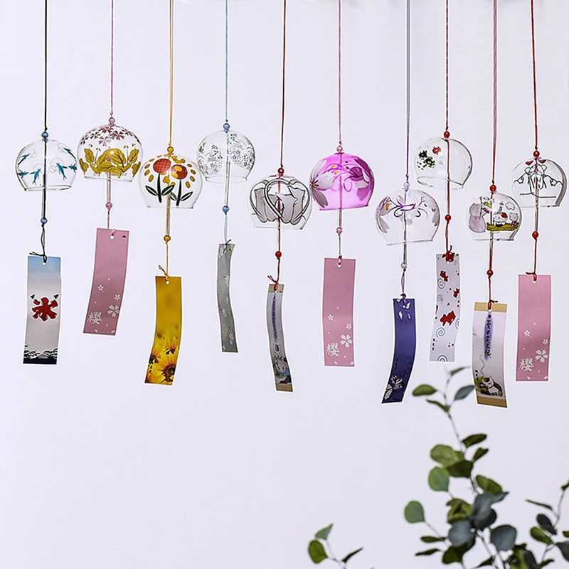 

Wind Bell Home Gift Office Japan Glass Glass Of Pendant Chimes Painted Decors Handmade Creative Handmade Furin Wind