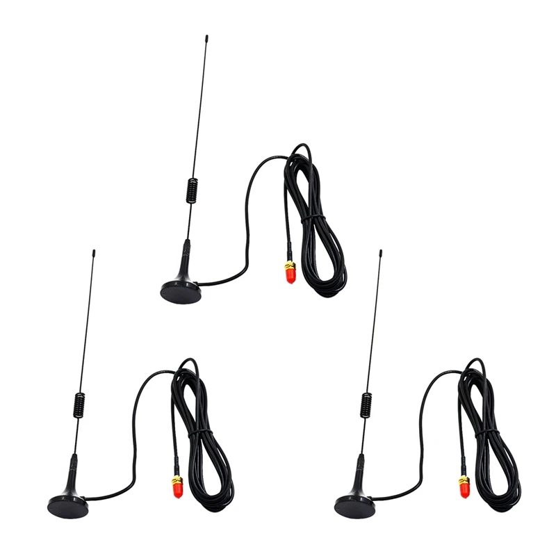 

3X UT-106UV SMA-Female Car Magnetic Dual Band Antenna For Baofeng UV-5R UV-82 UV-9R Walkie Talkie