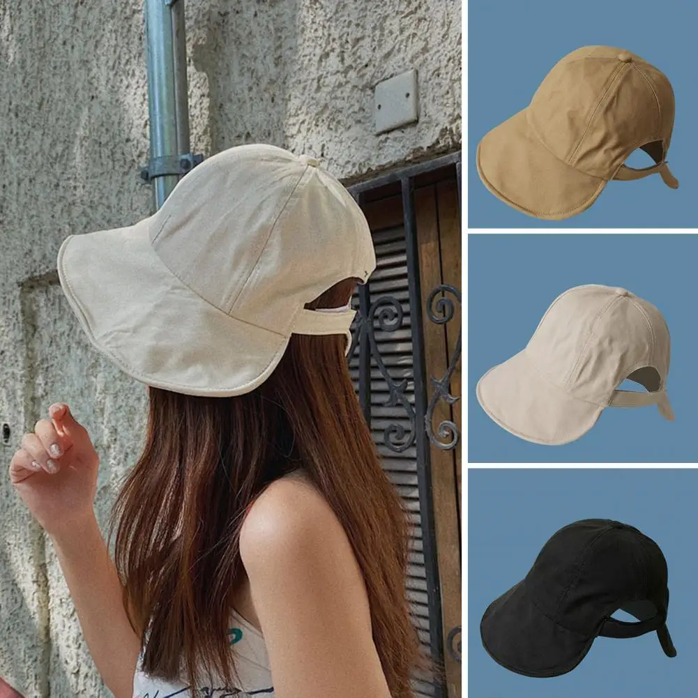 

Trendy Lady Cap Sun Protection Thin Face Protection Gardening Women Summer Cap Washable Summer Fisherman Hat Headwear