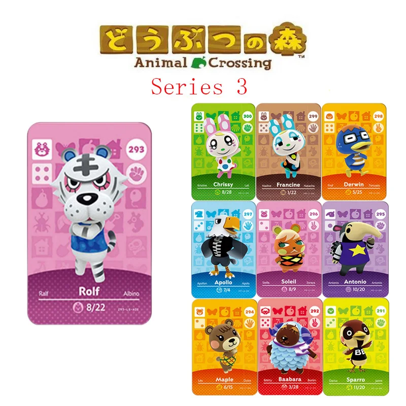 

Carte Third Edition Series3 Compatible Amiibo 254 WIIU NO.228 27pcs Set Crossing Card Game Animal To NFC Animals Cards NS Switch