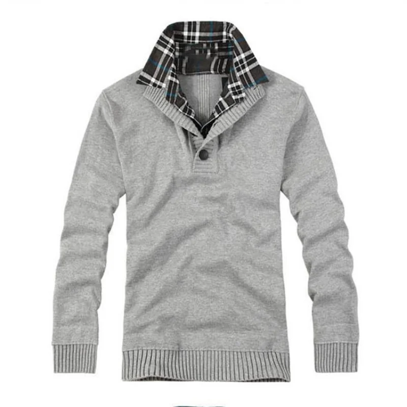 New Spring and Autumn Knitwear Fake Two Pieces Men's Sweater