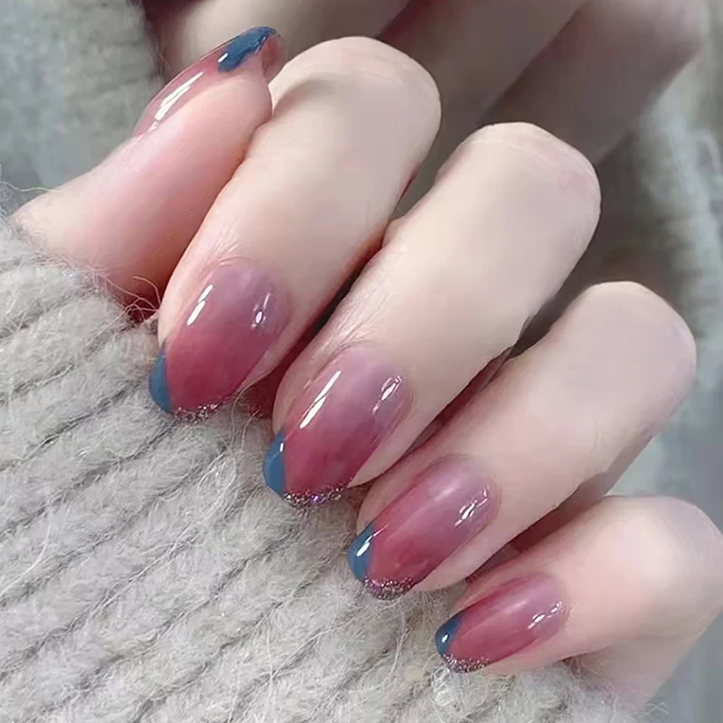 

24pcs Full Coverage Nail Fake Nail Patch Nail Manicure Patch French Wear Nail Wearable Fake Nails Fake Nails Art Tool