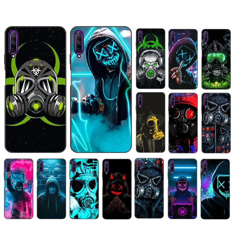

DJ Man Neon Mask Gas Boy Phone Case for Huawei P50 Pro P30 P40 Lite P40Pro P20 lite P10 Plus Mate 20 Pro Mate20 X