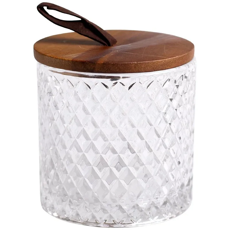 

European glass sealed tank Cotton pad storage tank household table top toothpick can cotton receipt box dust belt cover