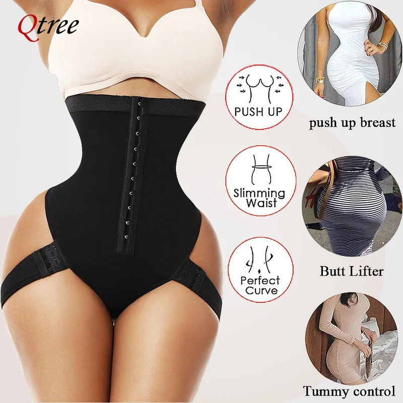 Waist Trainer Women Butt Lifter Body Shaper Shapewear Fajas Colombianas Tummy Control Corset Push Up Panties Hip Enhancer Hooks