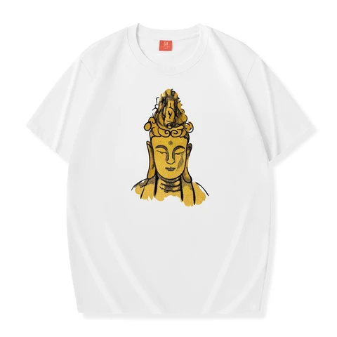 Lyprerazy Национальный прид Bodhisattva вышивка с коротким рукавом футболка летние хлопковые свободные топы футболки