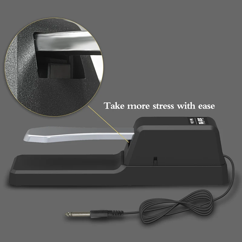 Piano Sustain Pedal 6.5 Round Socket Pedal Auxiliary Metal Polarity Reversal Resistant To Stepping Electronic Keyboards Pedal