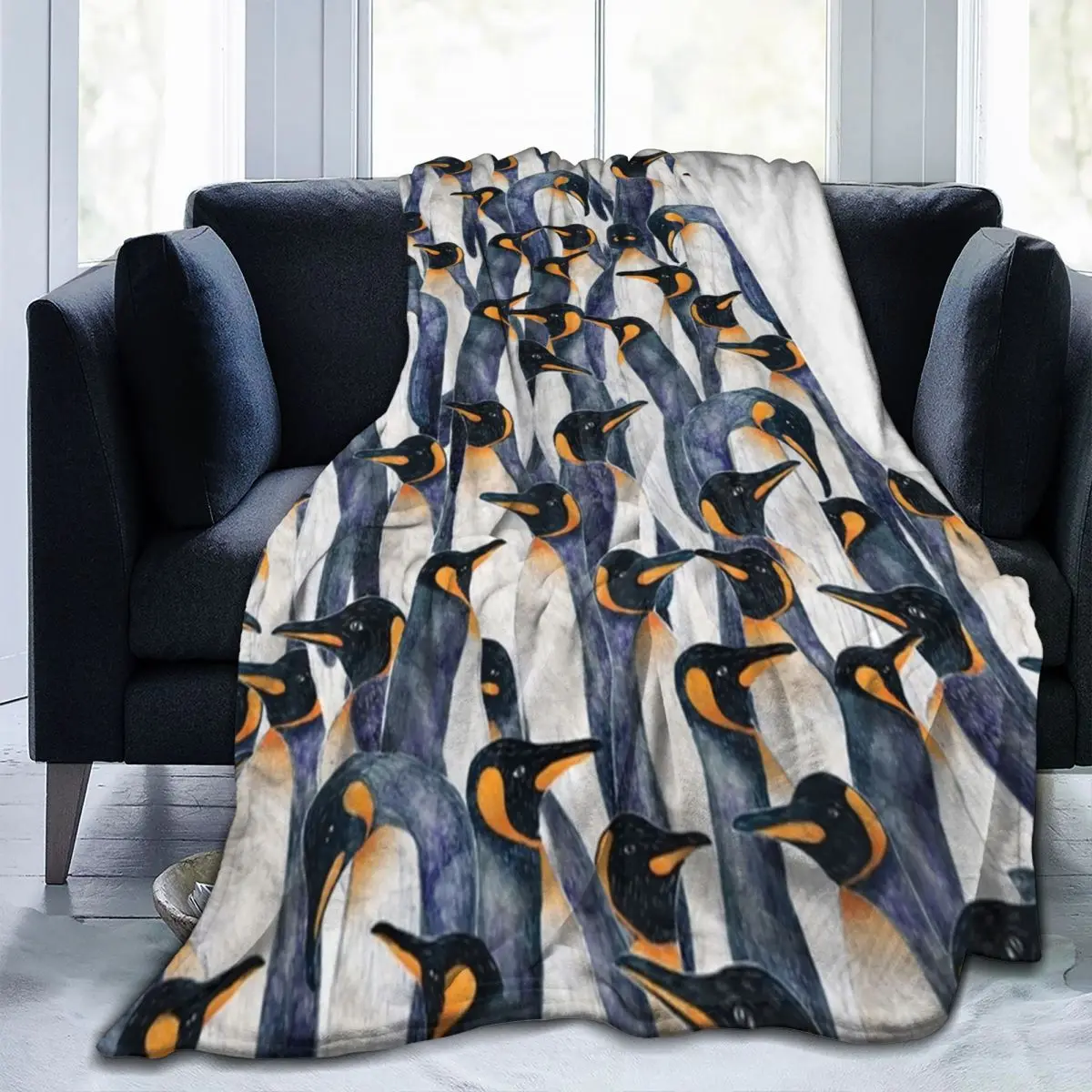 

Singing Penguin Flannel Throw Blankets Cartoon Animal Blanket for Bedding Car Lightweight Bed Rug