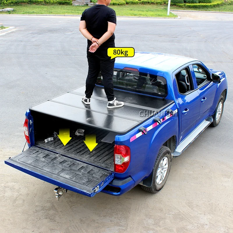 Тройной чехол Tonneau для Nissan Navara 2014 NP300 D22 электрический выдвижной грузовика