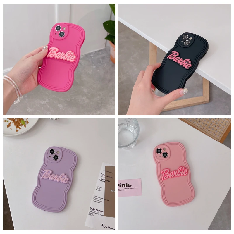 Роскошный чехол Барби из жидкого силикона для телефона IPhone 15 14 13 12 11 Pro Max XR XS