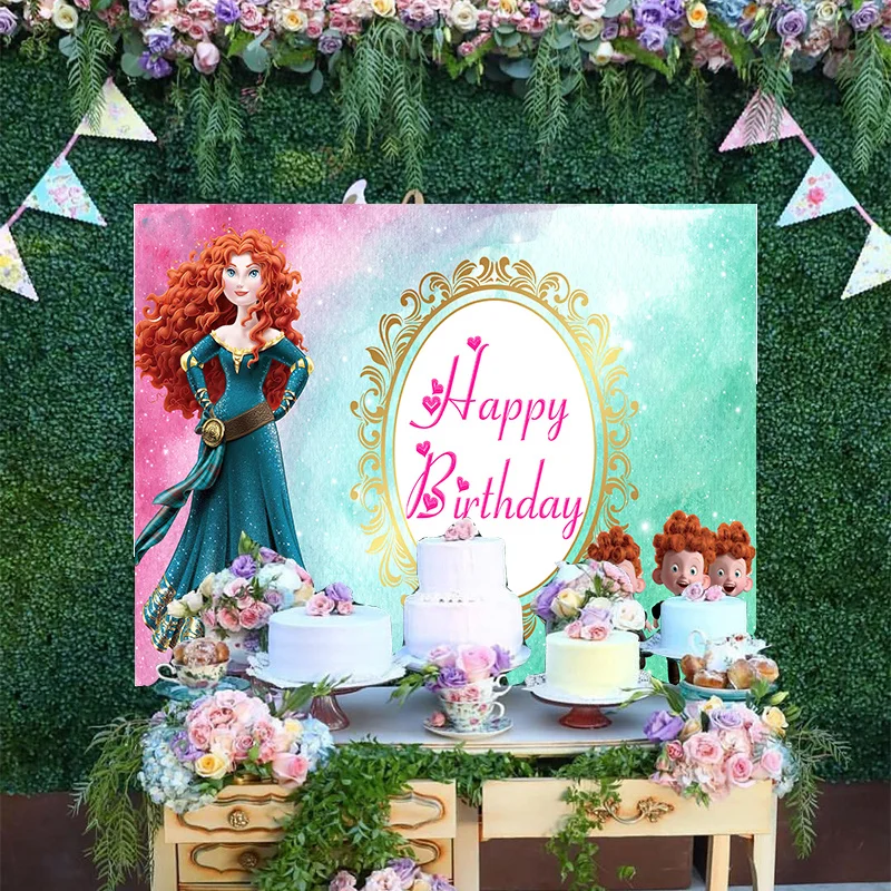 Ful Glitter Photo Backdrop Girls Princess Baby Happy Birthday Party Background