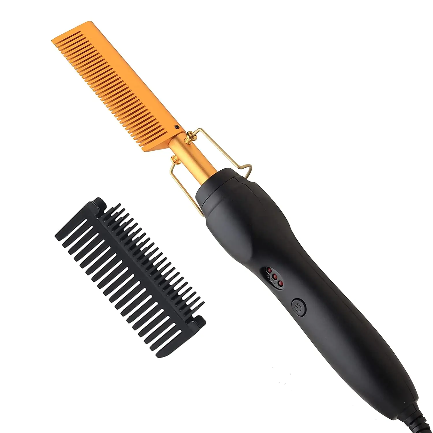 Electric Hot Comb Hair Straightener Flat Iron Heat Pressing Comb Portable Anti-Scald Wigs Beard Hair Straightening Press Comb