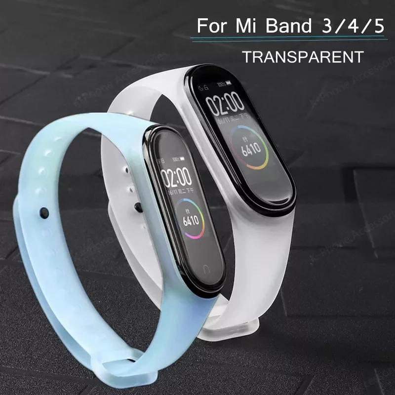 Силиконовый прозрачный ремешок для Mi Band 5 6 4 сменный Браслет Xiaomi 3 |
