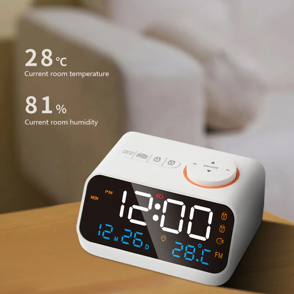 Dual Usb Charging Port Fm Radio Dimming Real-time Monitoring