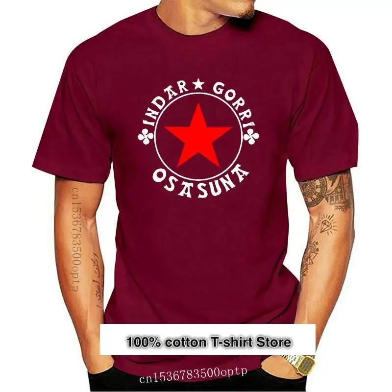 

Osasuna Indar Gorri-Camiseta de manga corta para hombre, Tops de algodón a la moda, ropa azul, novedad