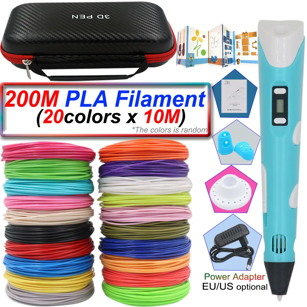 3d-ручка для детей ручка 3d-печати с ЖК-экраном рисования сделай сам наполнителем