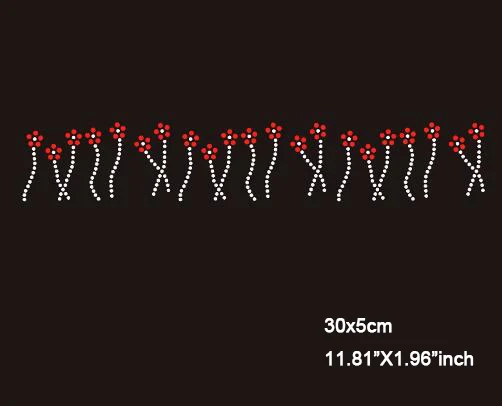 10 шт./лот (30X5 см) маленький цветочный узор горячая фиксация переводные мотивы со