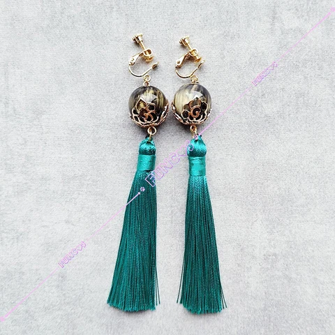 Зеленые серьги Wuthering Waves Jiyan для косплея