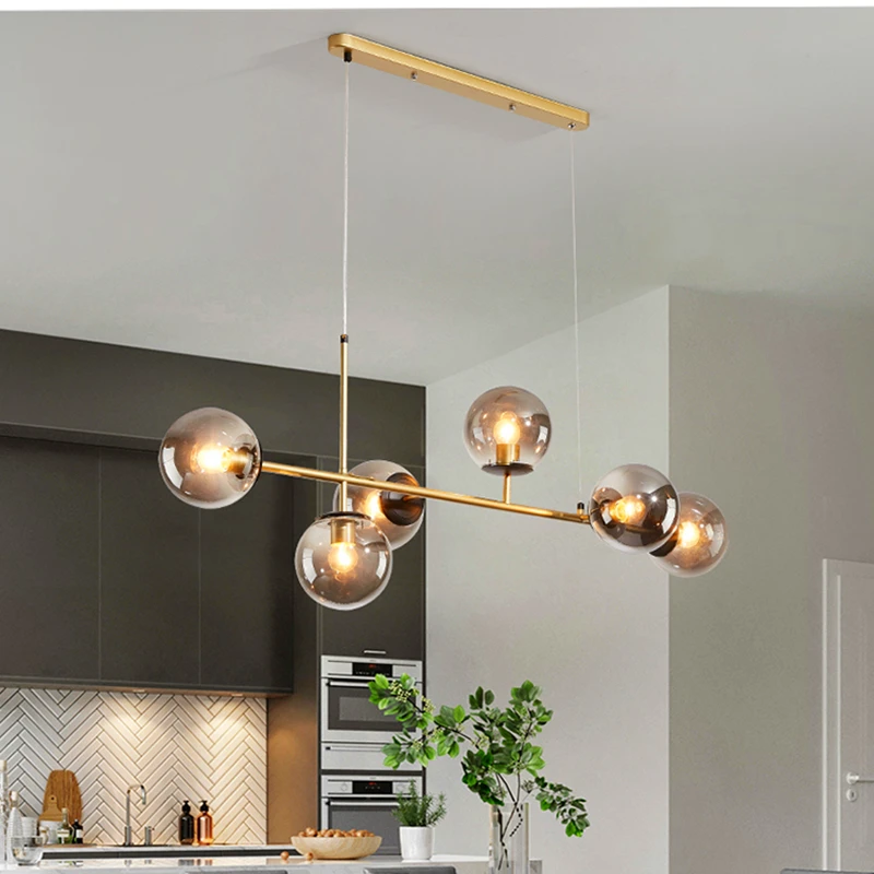 Glass Ball Lampshade Pendant Lights Loft Bar Lustre Kitchen Home Decoration Accessories Decor Living Room Hanging Lamp Fixture