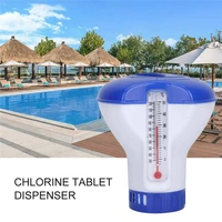 swimming pool floating pills disinfecting box with thermometer automatic drug dispenser afloat disinfection swim pool accessorie