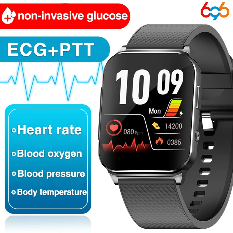 

New Men Women Health Smart Watch Heart Rate 24H PTT ECG Non-invasive Blood Sugar Bracelet Blood Pressure Temperature Smartwatch