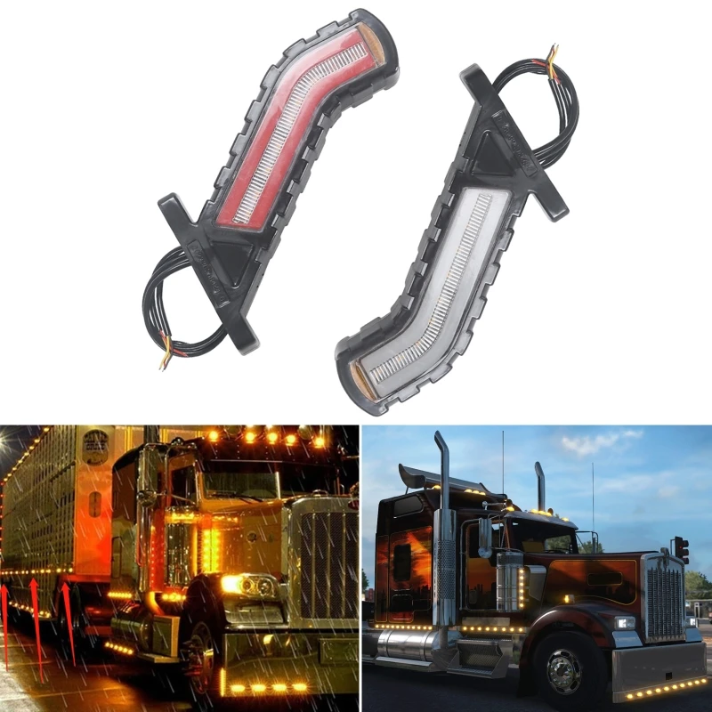 

2Pcs 12V-24V Ambers LED Side Marker Light Warning Taillamp Waterproof Auto Car External Light Trailer Truck Lorry Indicator Lamp