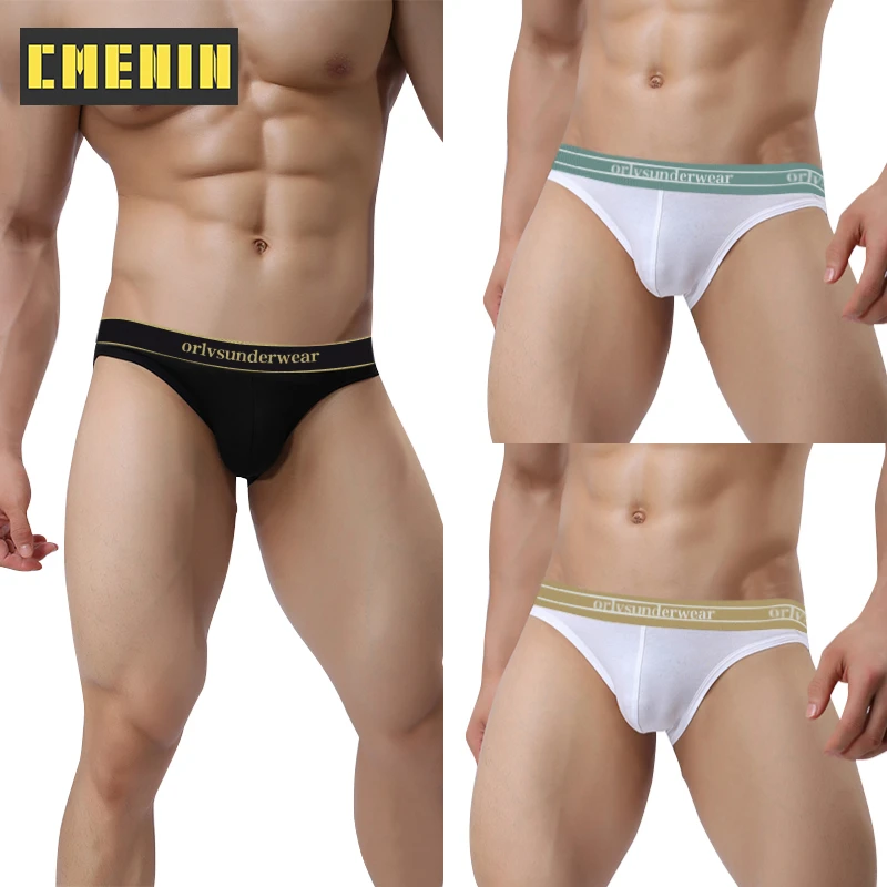 

3Pcs Comfortable Gay Sexy Men's Panties Briefs Men Underpants New Brand Cotton Innerwear Jockstrap Underwear Man Brief Top