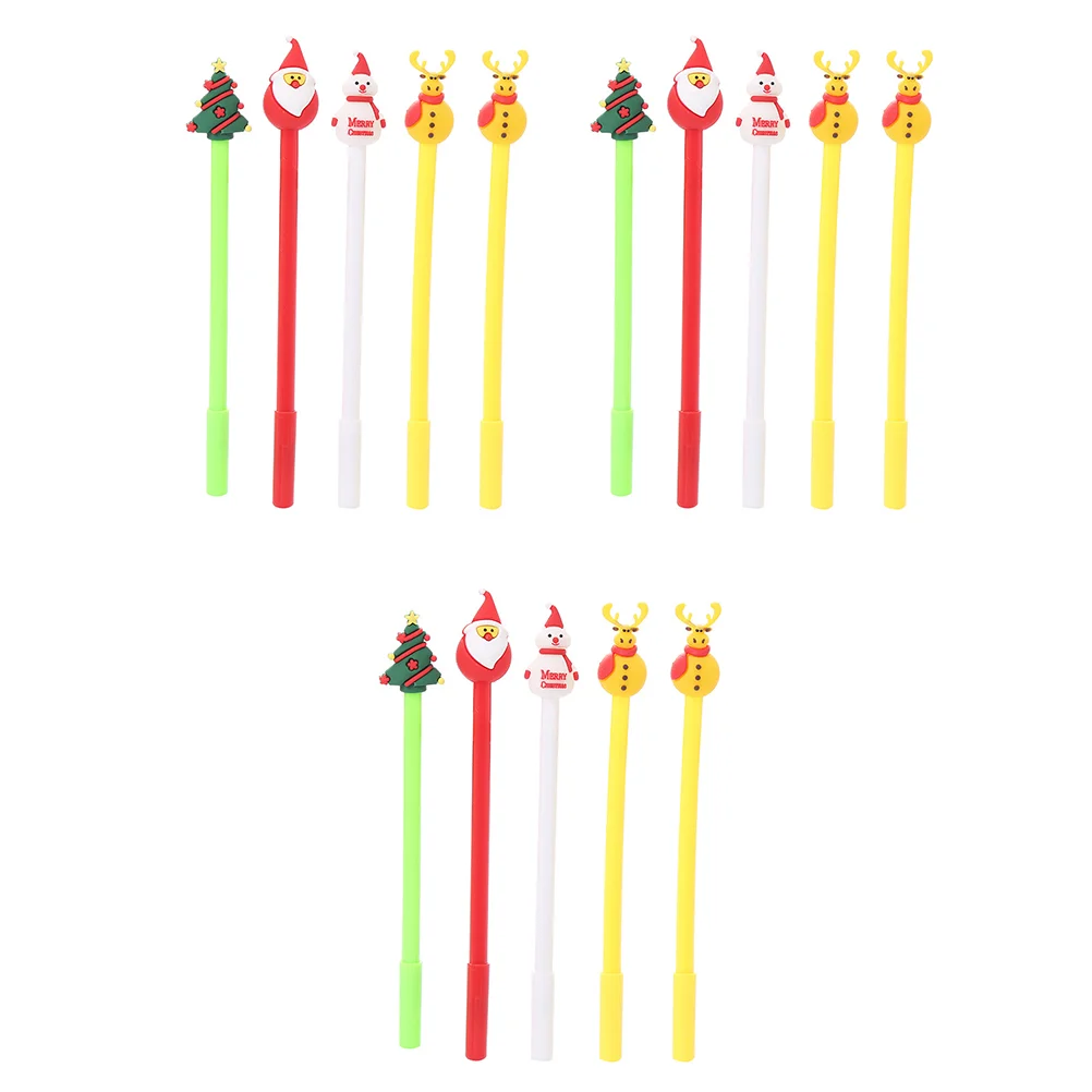 

15Pcs Christmas Pens Signing Pens Students Stationery Pens (Random Color)