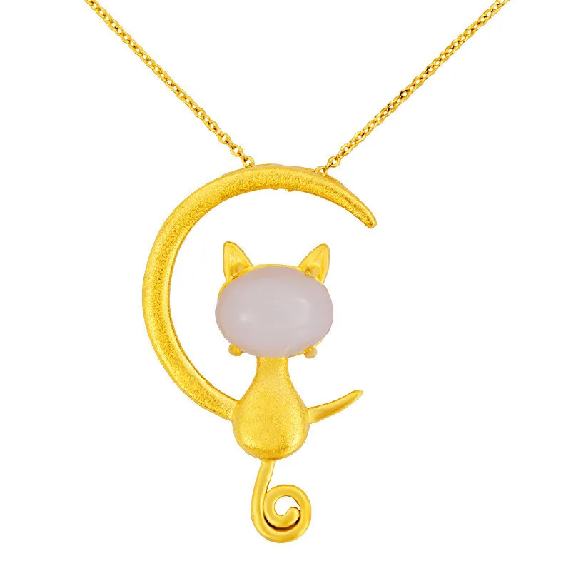 Ожерелье с милым нефритовым кроликом и Луной для женщин ювелирные изделия