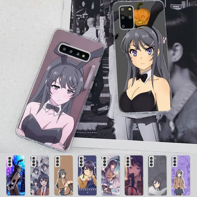 

FHNBLJ Anime Mai Sakurajima Girl Phone Case for Samsung S21 A10 for Redmi Note 7 9 for Huawei P30Pro Honor 8X 10i cover