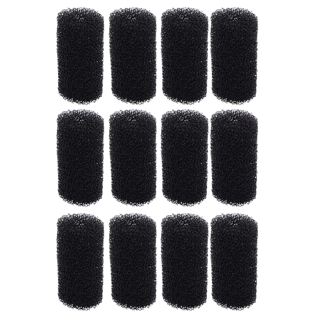 

12pcs Pre- Filter Sponge Roll Aquarium Filter Intake Cover Cylinder Media for Aquarium Tank Pool Cleaner Black