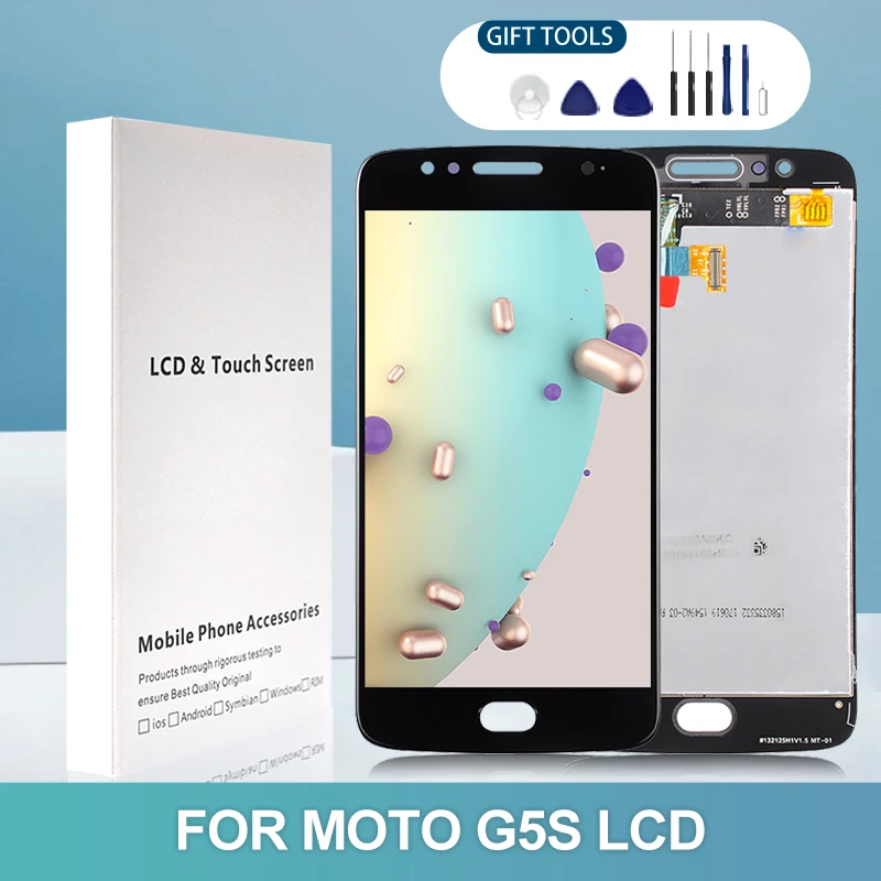 Бесплатная доставка, ЖК-дисплей 5,2 дюйма для Moto XT1793 для Moto G5S, сенсорный дигитайзер в сборе, экран XT1794 XT1792 с инструментами