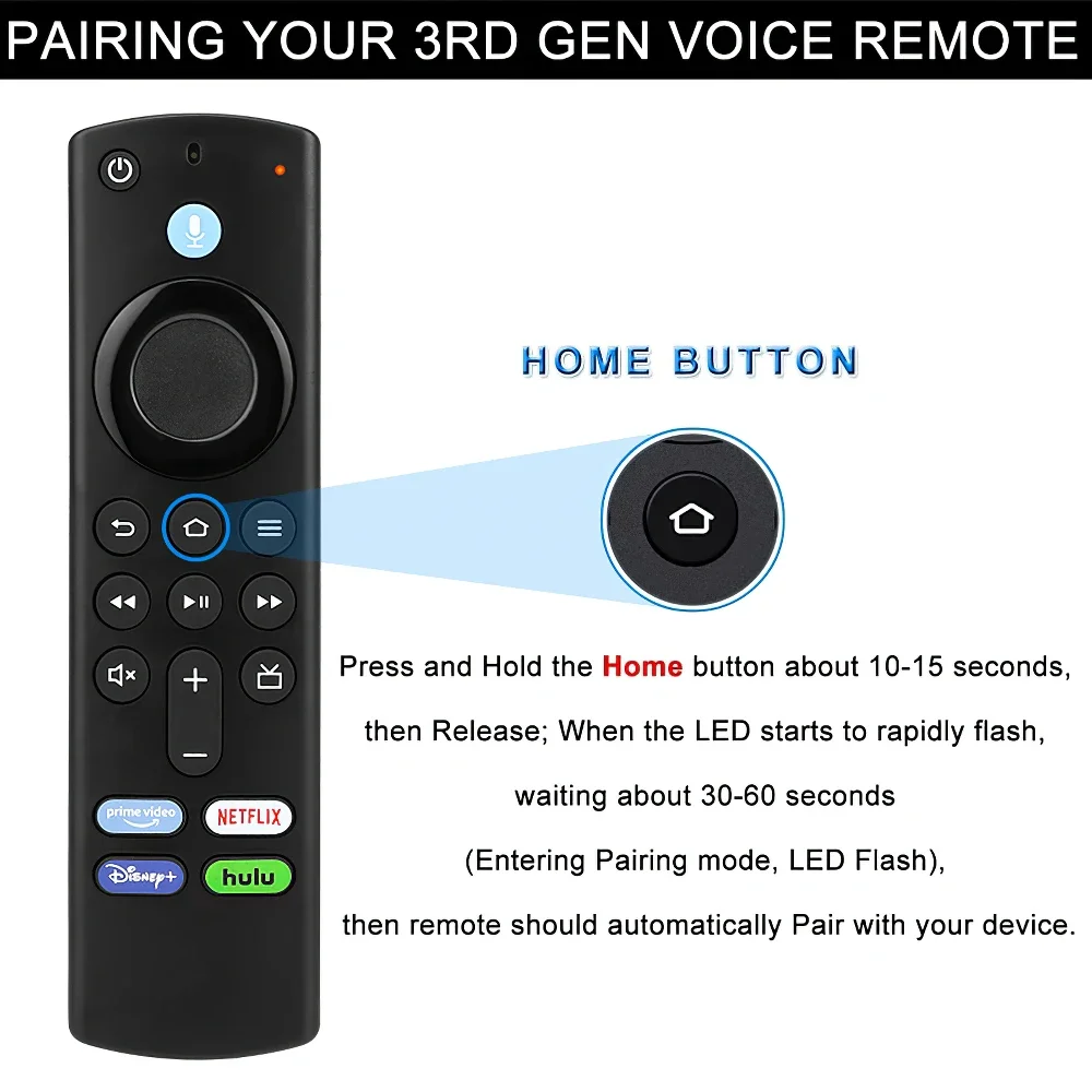 Пульт дистанционного управления YP работает с заменой Alexa Voice Remote Control для Fire Stick TV