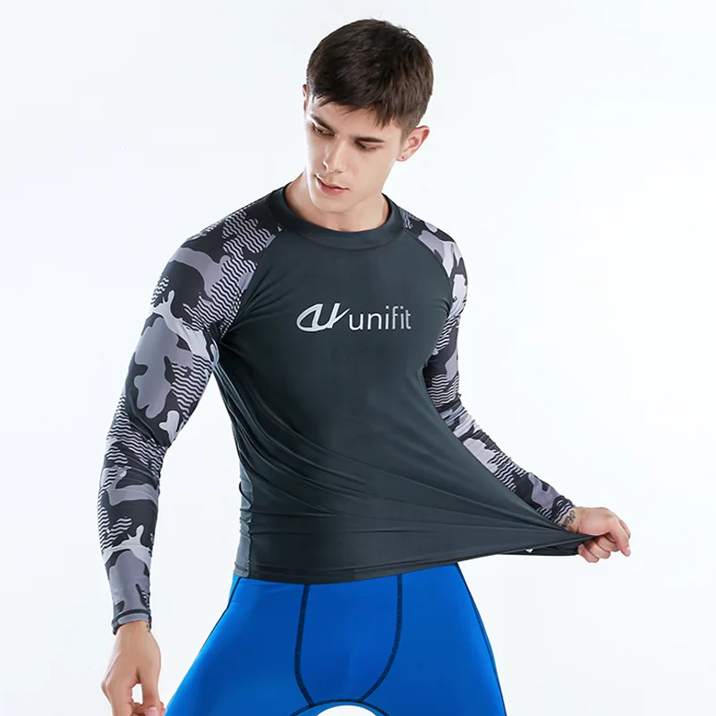 

Protection Lycra Rashguard Men Long Sleeve Swimsuit Swim Rash Guard Surf Driving Swimming magideal wetsuit longsleeve swimsuit