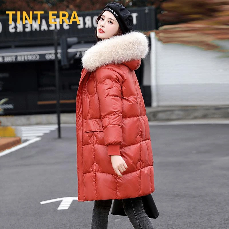 

Down cotton jacket 2020 new women's winter mid length cotton jacket Korean version loose winter new thickened cotton jacket coat