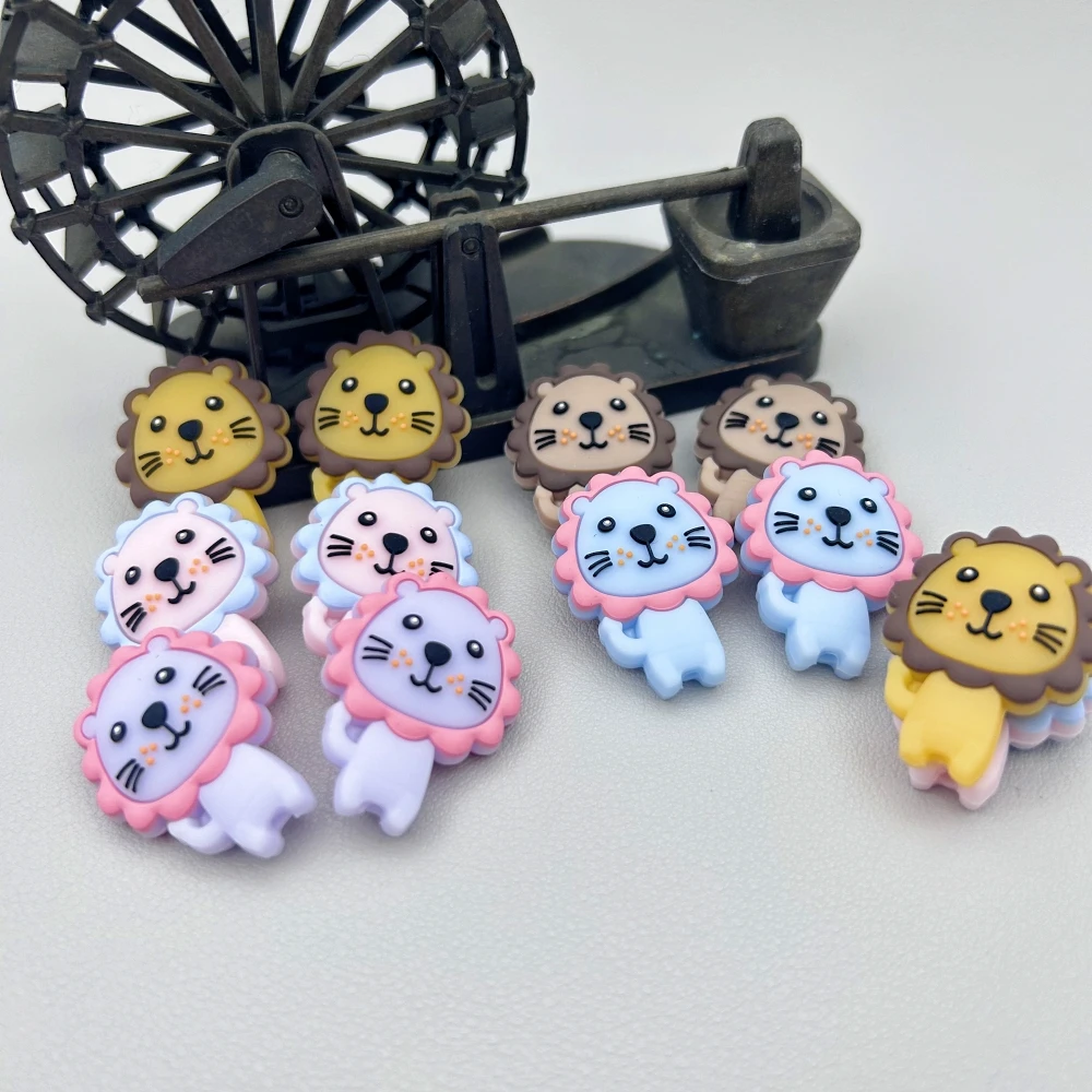 

10pc DIY Silicone Lion Beads Baby Pacifier Chain Necklace Accessories Safe Food Grade Nursing Chewing BPA Free Kawaii Gift