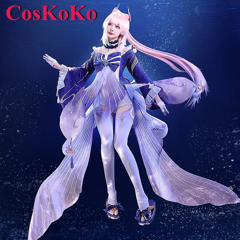 

CosKoKo Sangonomiya Kokomi Cosplay Anime Game Genshin Impact Costume Gorgeous Sweet Dress Halloween Party Role Play Clothing