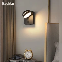 led wall lamp with switch usb 6w 85 265v up down 350%c2%b0 rotation bedroom bedside living room hotel background wall light