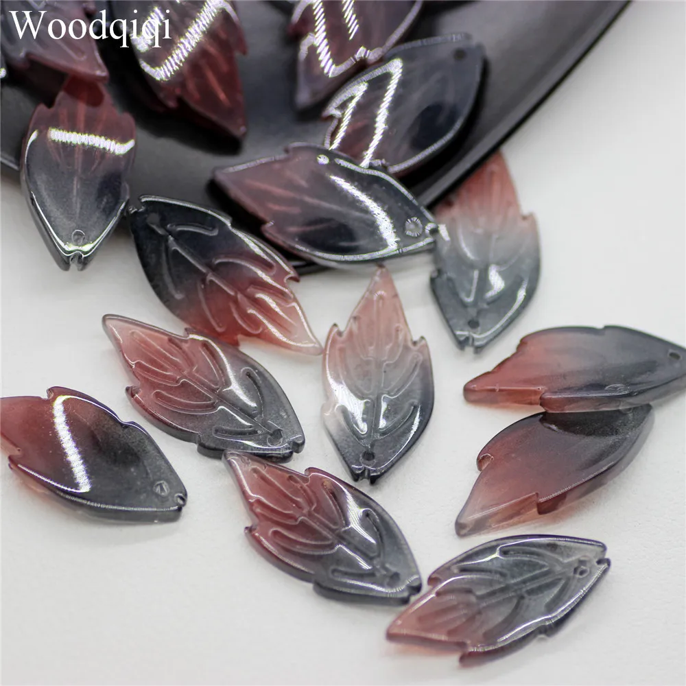 Lampwork Peony Leaf Petal 20pcs 12x26mm Gloss Glaze Glass With Hole Loose Beads Wholesale For Jewelry Making DIY Crafts Finding