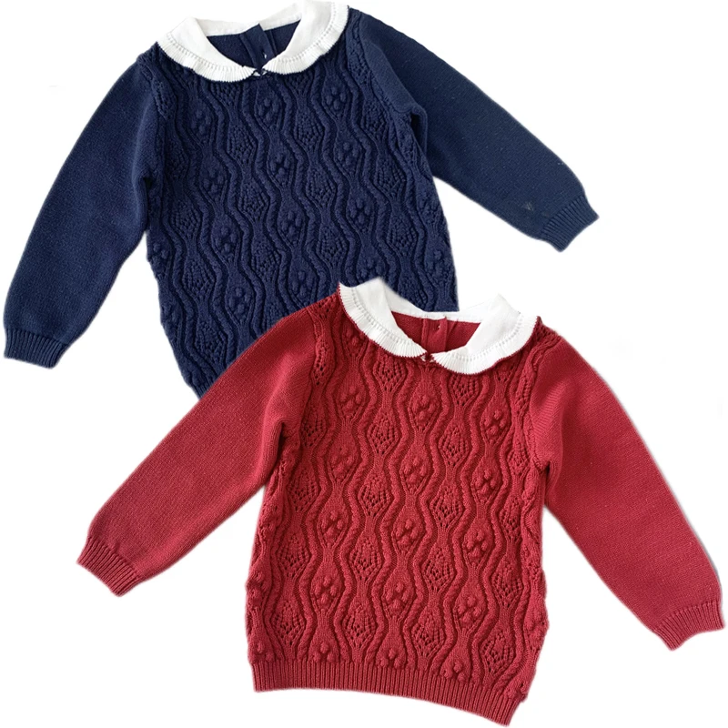 

Вязаный пуловер для детей 1-7 лет, осенне-зимний детский свитер, Хлопковый вязаный свитер для маленьких мальчиков и девочек, теплая Красная рождественская одежда для малышей