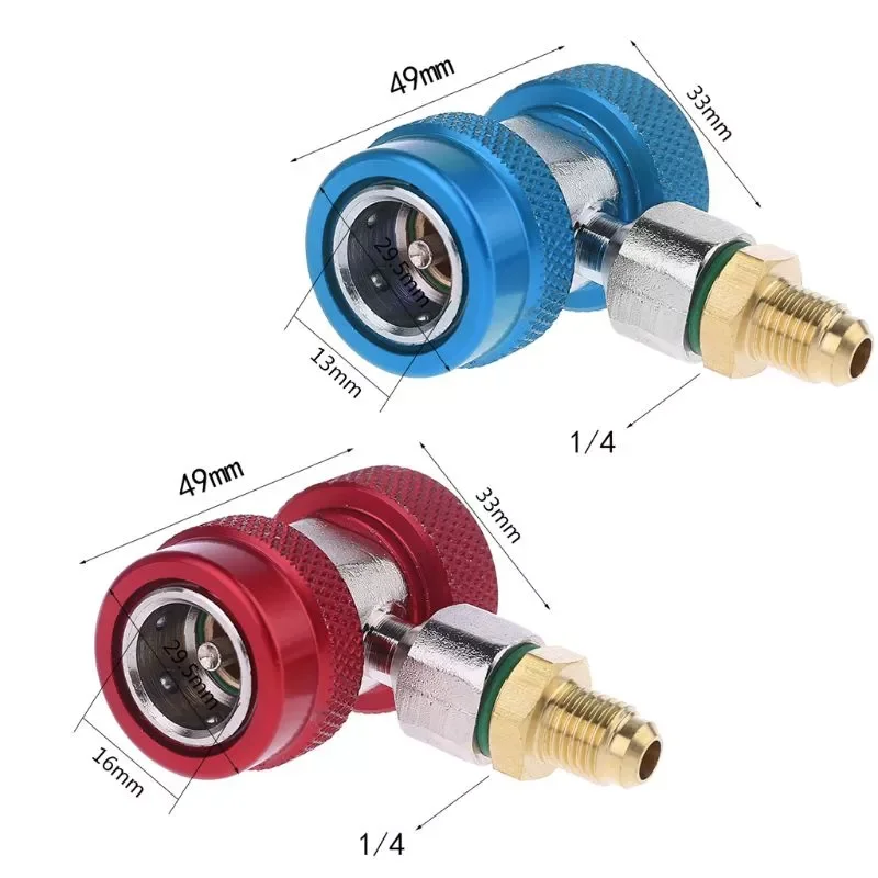 

2Pcs R134A H / L Adapters Quick Coupling Air Conditioner Coolant Adjustable New
