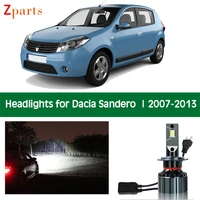 car headlamp for 2007 2013 renault dacia sandero stepway led headlight bulb low high beam canbus lights front lamp accessories