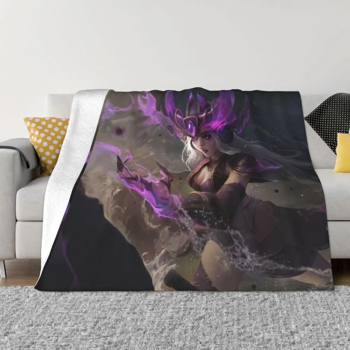 

LOL League of Legends игровое одеяло, Фланелевое украшение Syndra Art, переносное домашнее покрывало