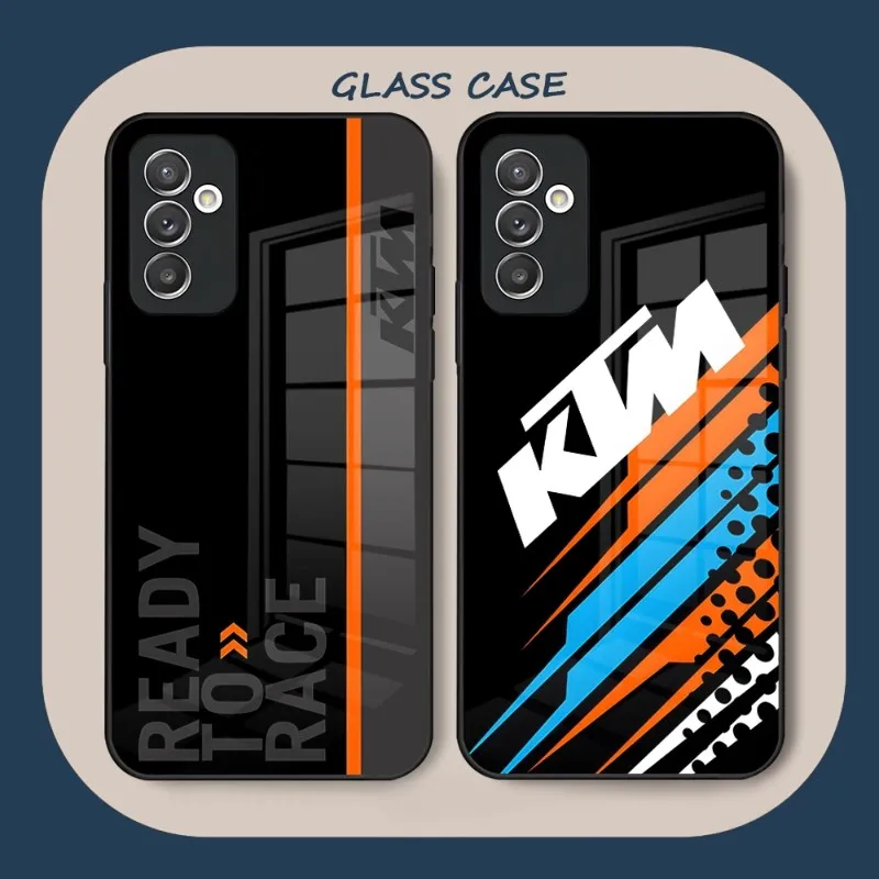 Чехол для телефона KTM для мотоциклов, стекло для Samsung S23, S22, S21, S20, S10, A14, A54, A34, A52, A51, A22, A32, FE Ultra Pro Plus