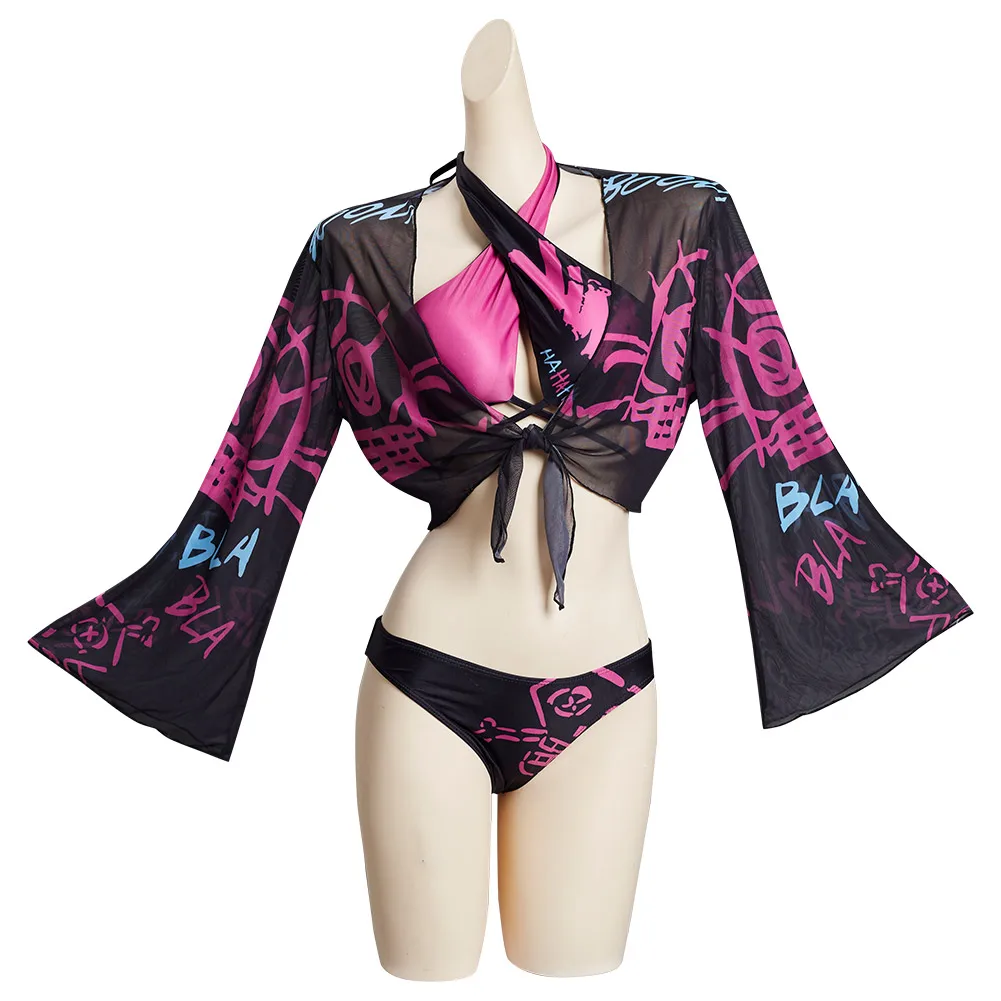 

Arcane - LoL Jinx Cosplay Costume Swimsuit Outfits Clothing Halloween Carnival Suit LOL Jinx Swimsuit
